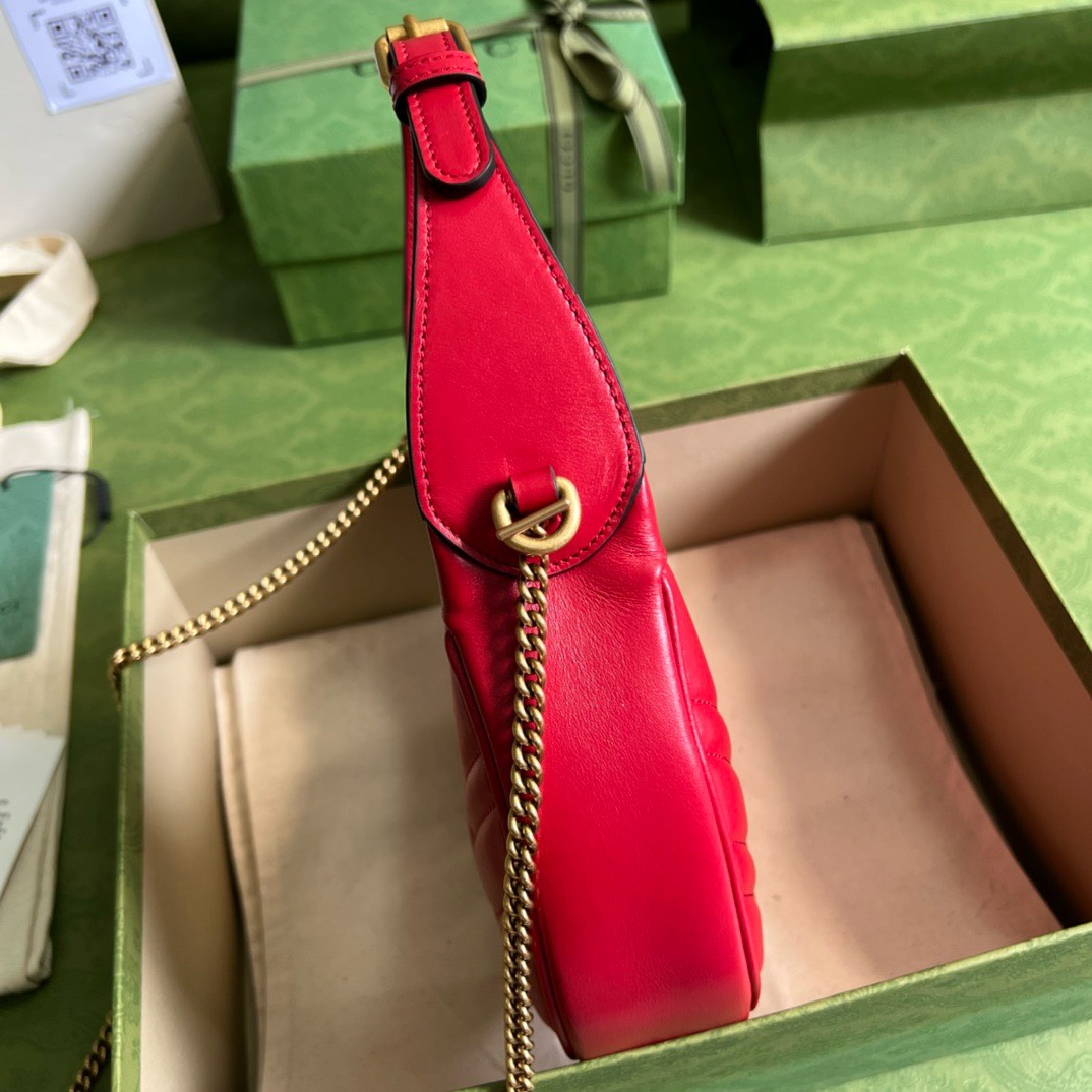 Bagsaaa Gvc*1 Marmont Half Moon Red Bag - 21.5x11x5cm