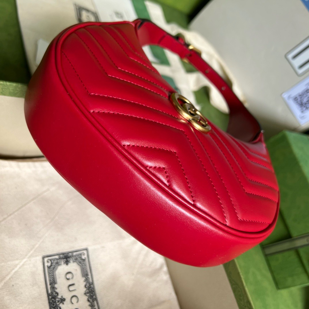 Bagsaaa Gvc*1 Marmont Half Moon Red Bag - 21.5x11x5cm
