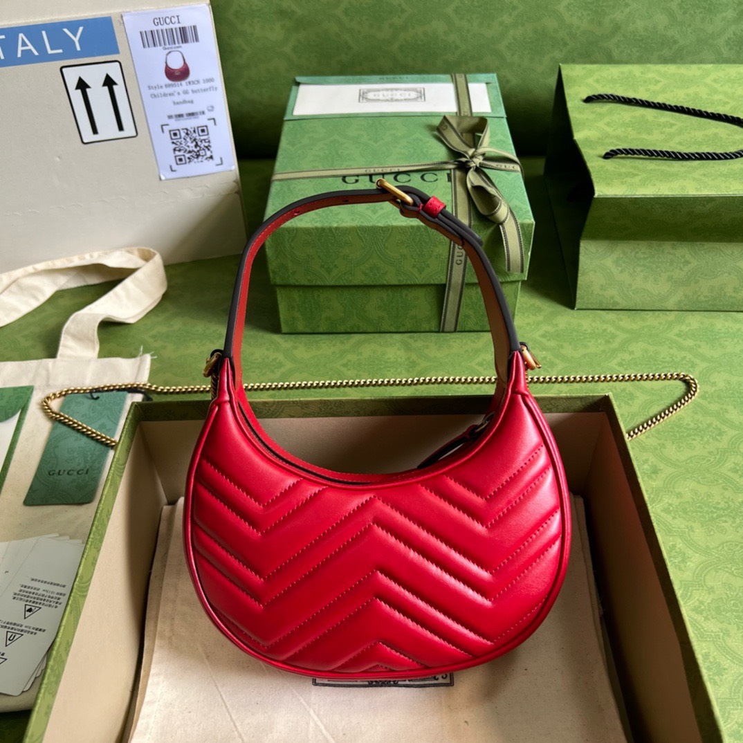 Bagsaaa Gvc*1 Marmont Half Moon Red Bag - 21.5x11x5cm