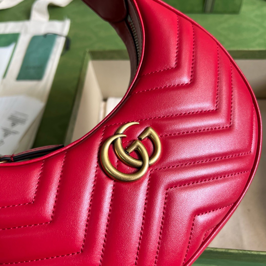 Bagsaaa Gvc*1 Marmont Half Moon Red Bag - 21.5x11x5cm