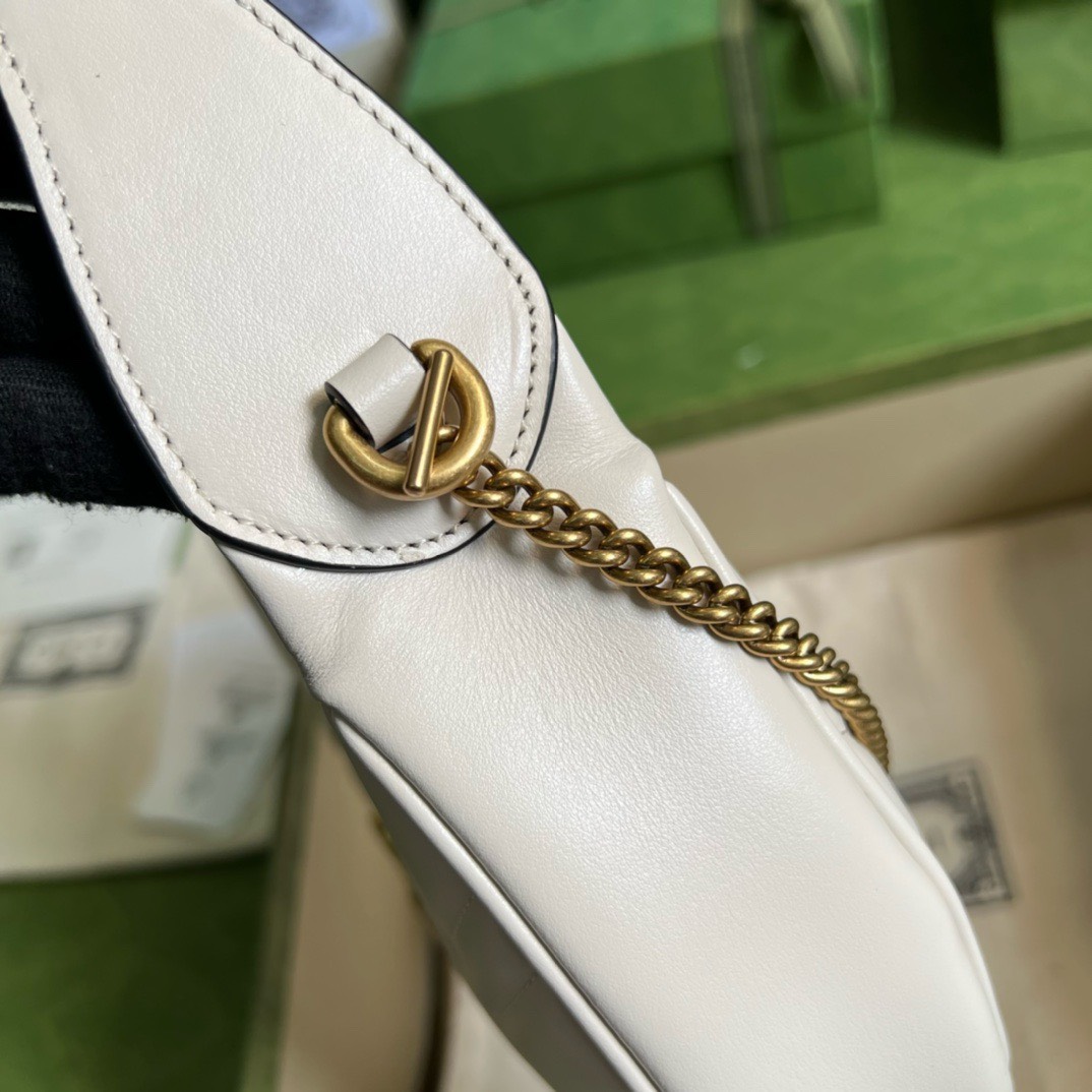 Bagsaaa Gvc*1 Marmont Half Moon White Bag - 21.5x11x5cm
