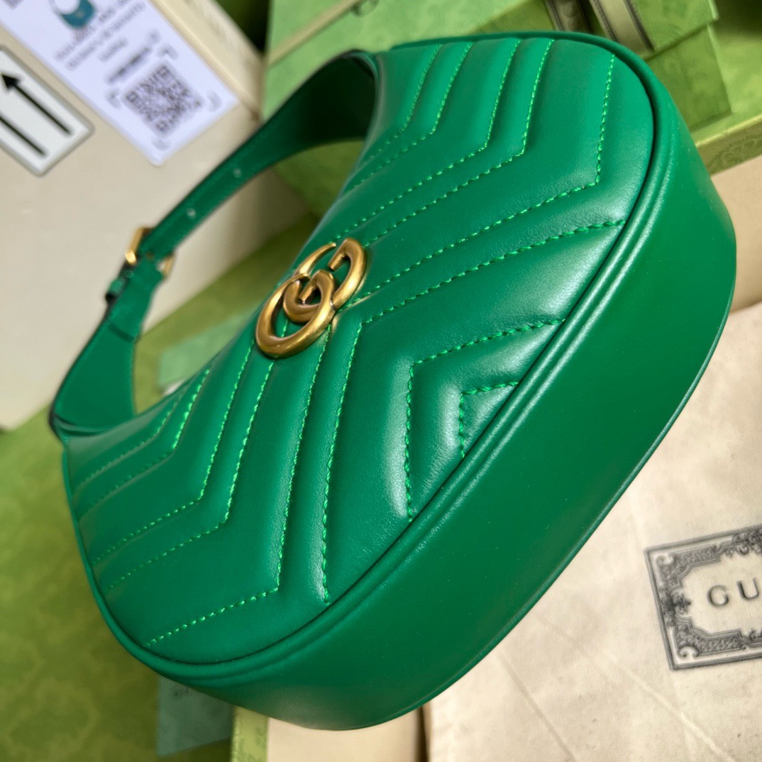 Bagsaaa Gvc*1 Marmont Half Moon Green Bag - 21.5x11x5cm