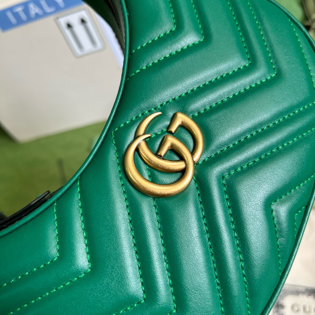 Bagsaaa Gvc*1 Marmont Half Moon Green Bag - 21.5x11x5cm