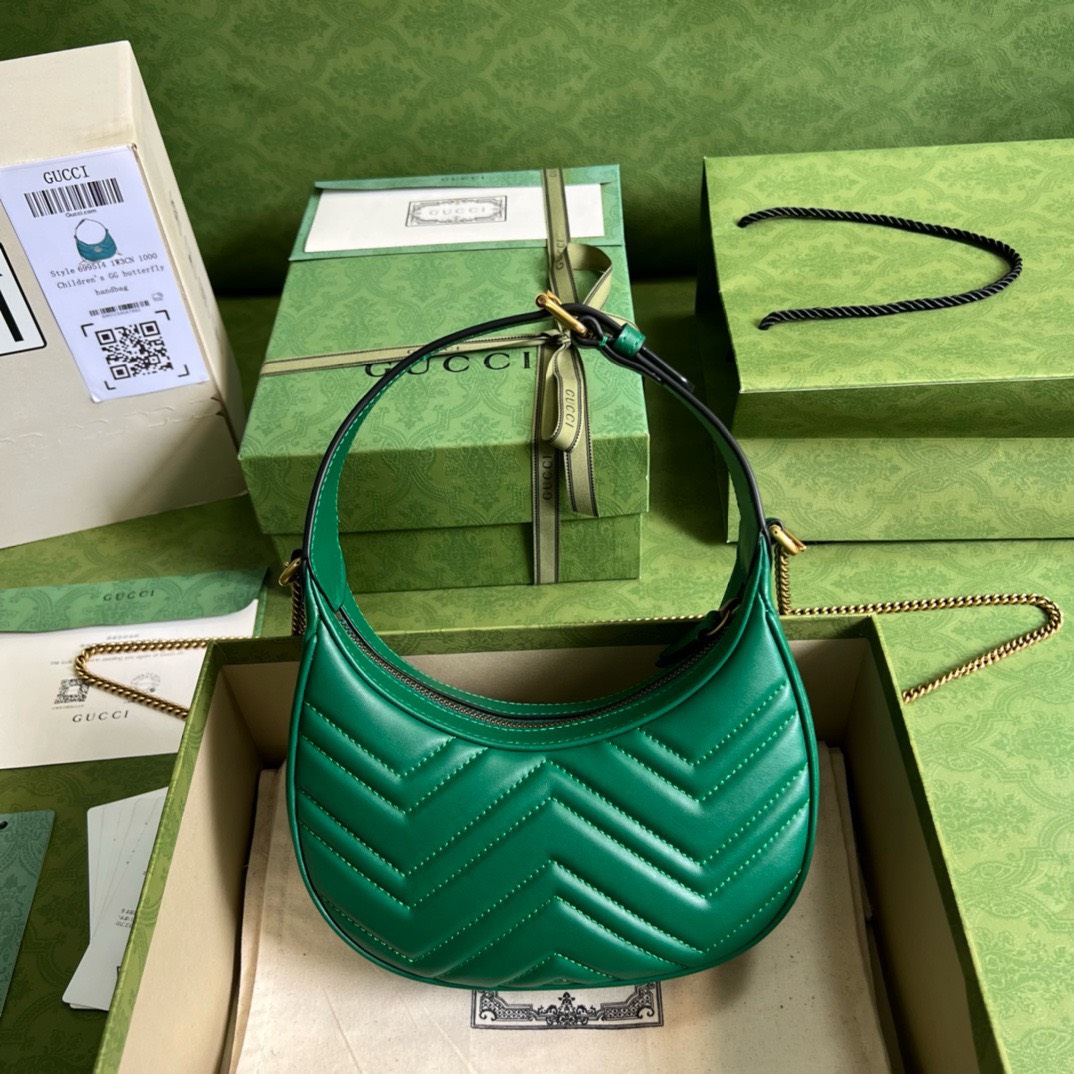 Bagsaaa Gvc*1 Marmont Half Moon Green Bag - 21.5x11x5cm