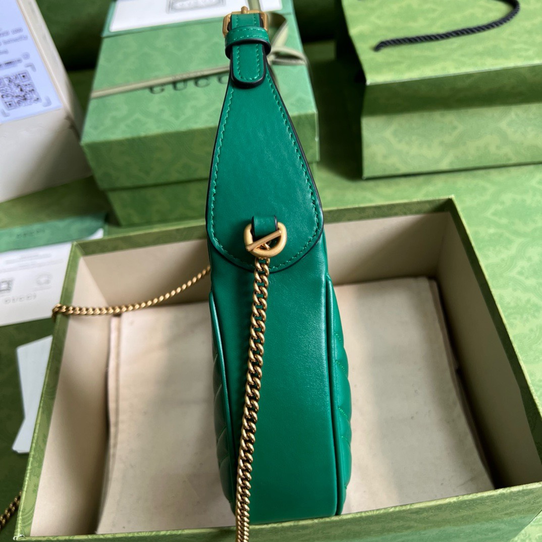 Bagsaaa Gvc*1 Marmont Half Moon Green Bag - 21.5x11x5cm