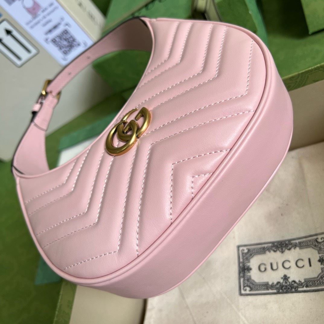 Bagsaaa Gvc*1 Marmont Half Moon Pink Bag - 21.5x11x5cm