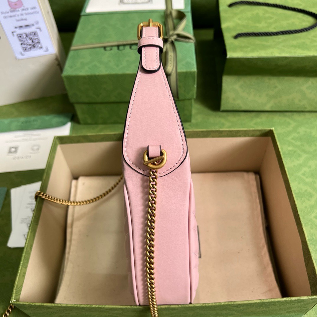 Bagsaaa Gvc*1 Marmont Half Moon Pink Bag - 21.5x11x5cm