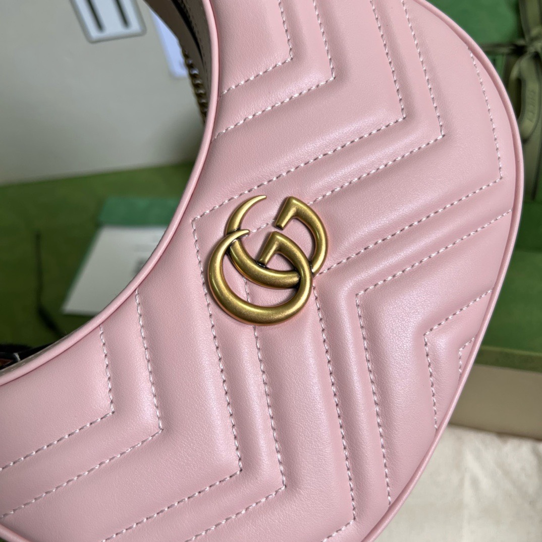 Bagsaaa Gvc*1 Marmont Half Moon Pink Bag - 21.5x11x5cm