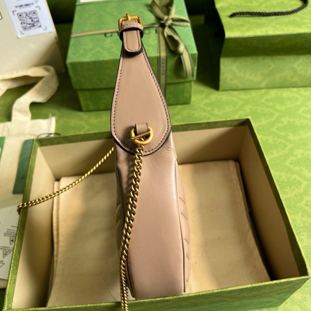 Bagsaaa Gvc*1 Marmont Half Moon Beige Bag - 21.5x11x5cm