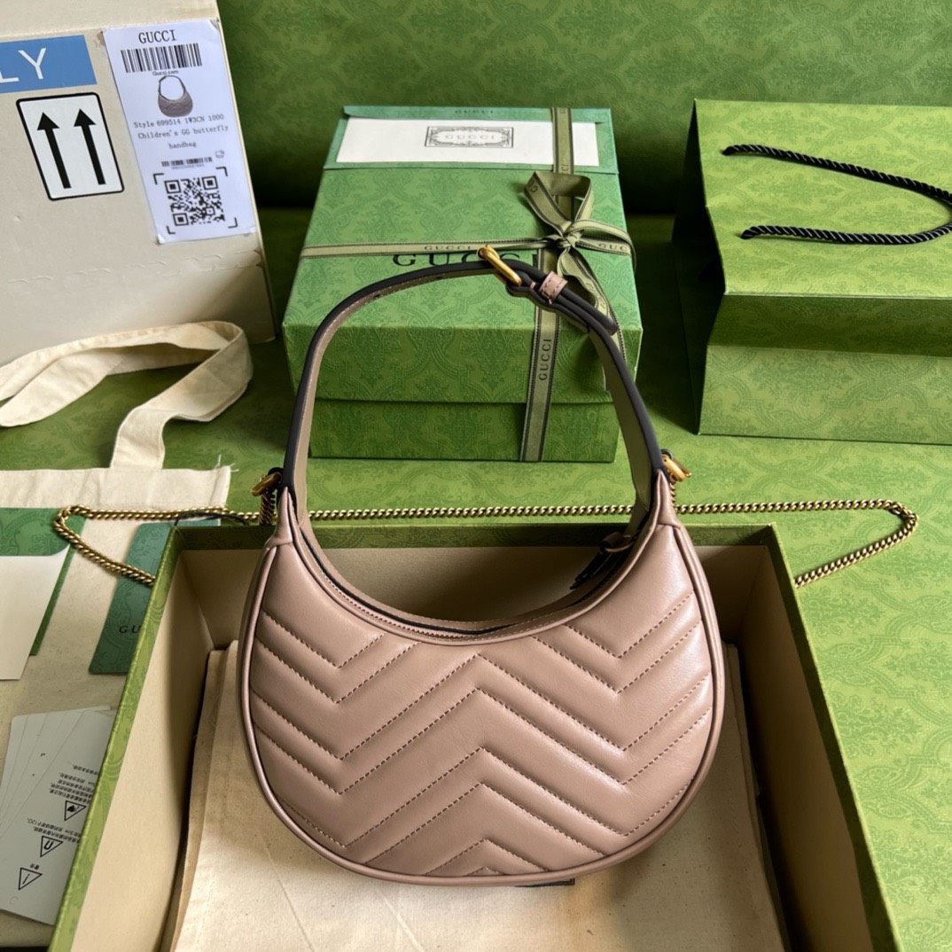 Bagsaaa Gvc*1 Marmont Half Moon Beige Bag - 21.5x11x5cm