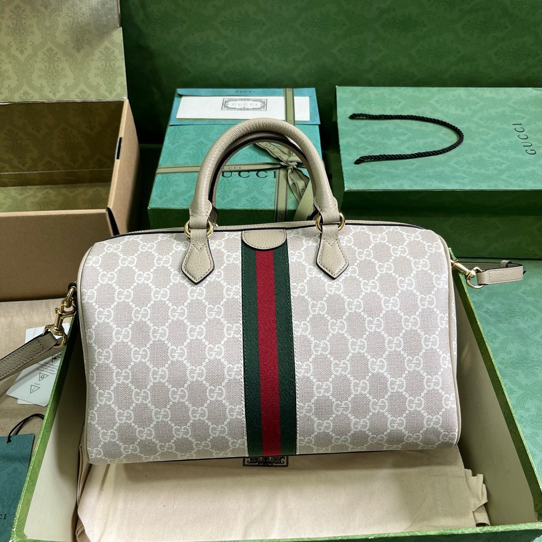 Bagsaaa Gvc*1 Ophidia GG Ebony Top Handle Bag White - 20x31x16.5cm