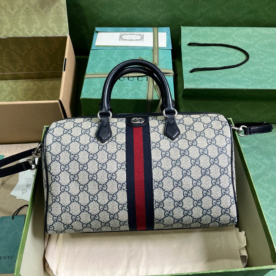 Bagsaaa Gvc*1 Ophidia GG Ebony Top Handle Bag Navy Blue - 20x31x16.5cm