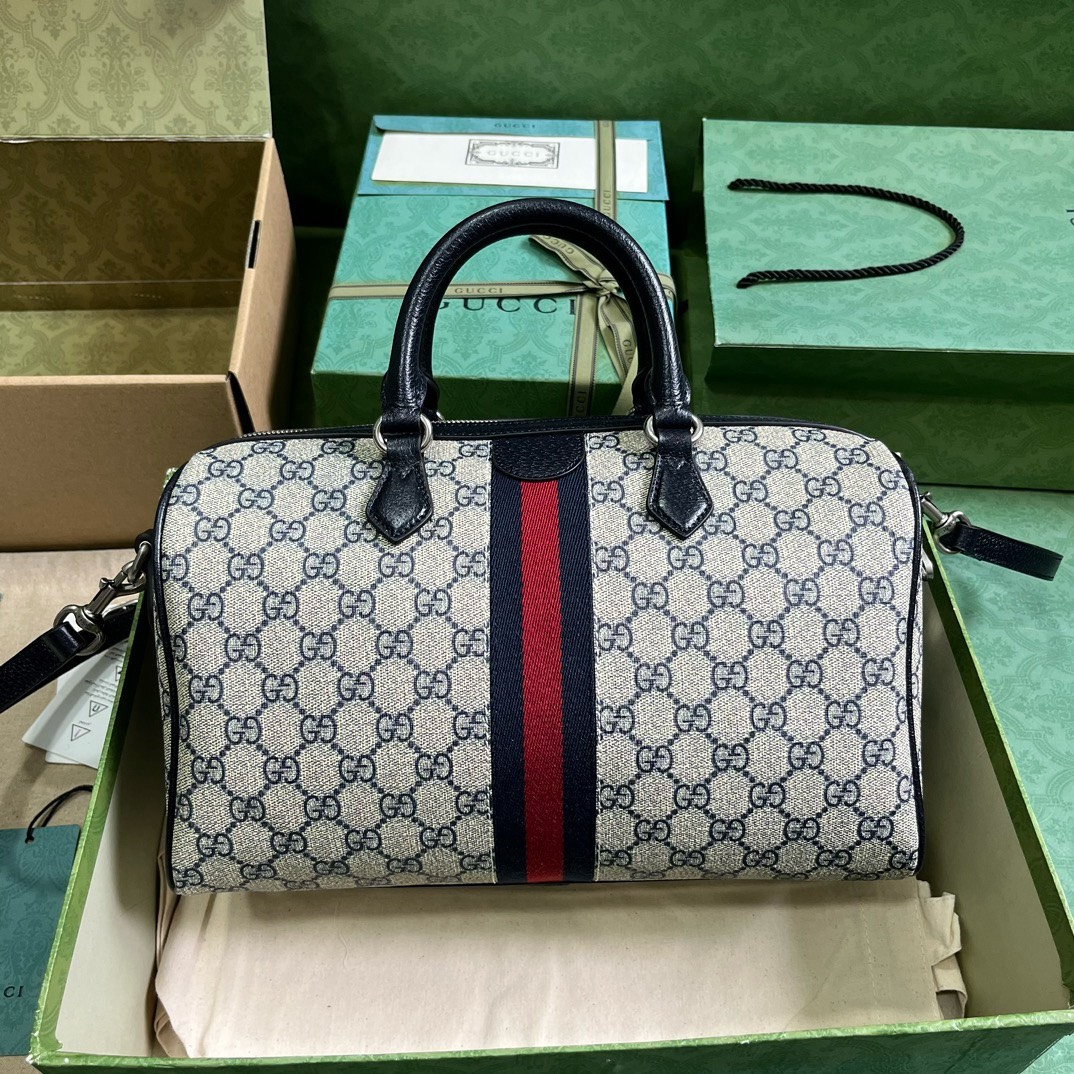 Bagsaaa Gvc*1 Ophidia GG Ebony Top Handle Bag Navy Blue - 20x31x16.5cm