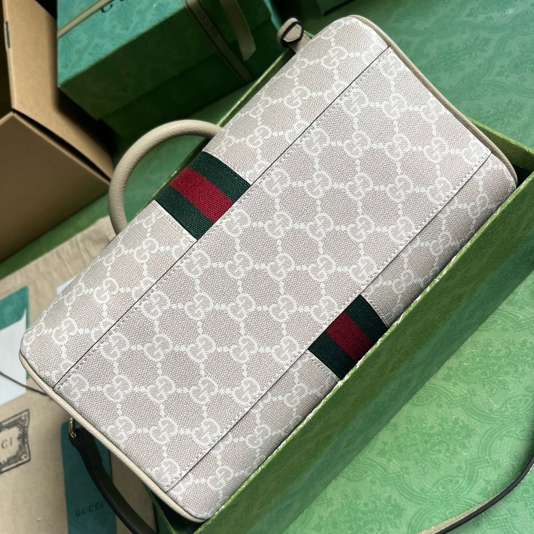 Bagsaaa Gvc*1 Small Ophidia GG Ebony Top Handle Bag Whitee - 17.5x26.5x14cm