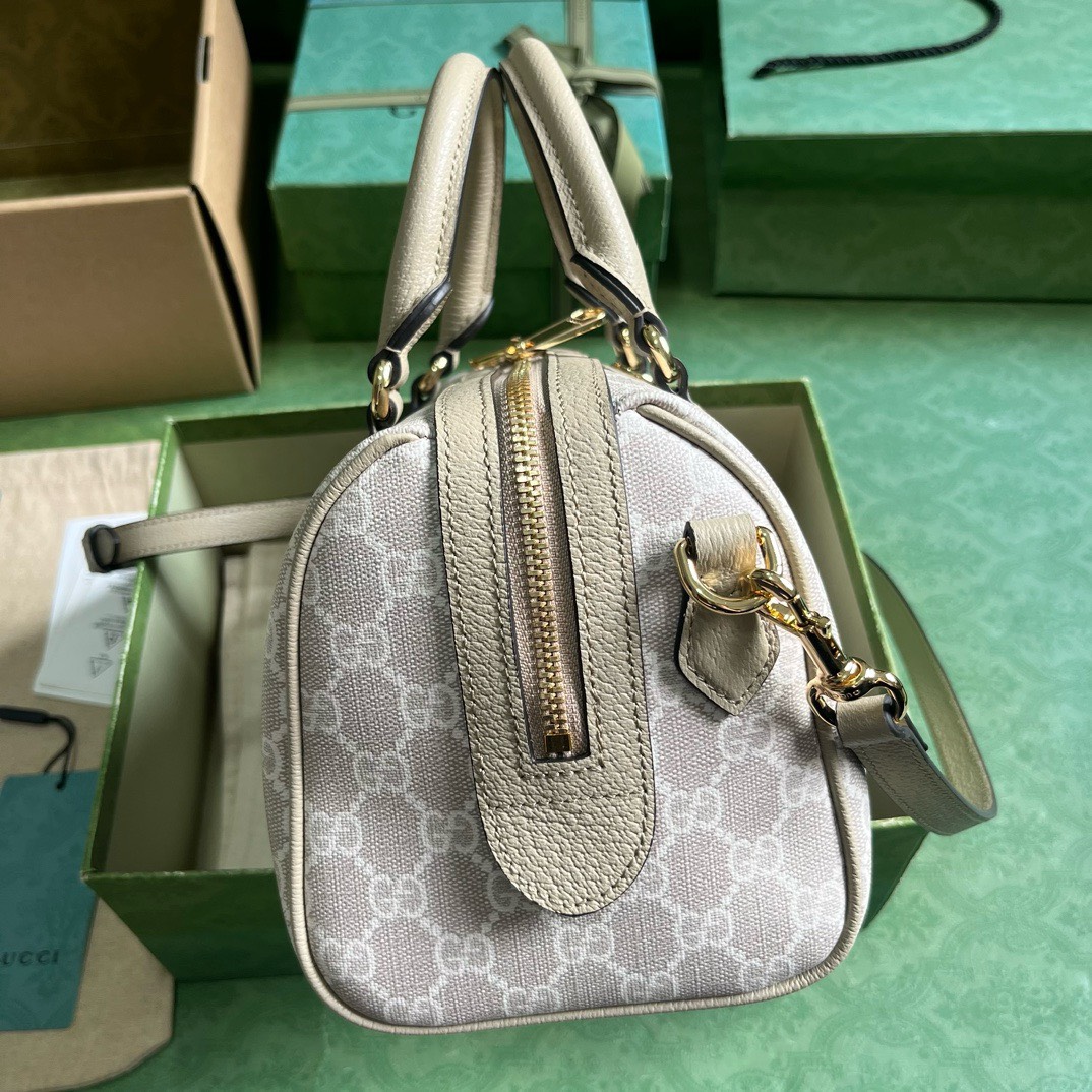Bagsaaa Gvc*1 Small Ophidia GG Ebony Top Handle Bag Whitee - 17.5x26.5x14cm