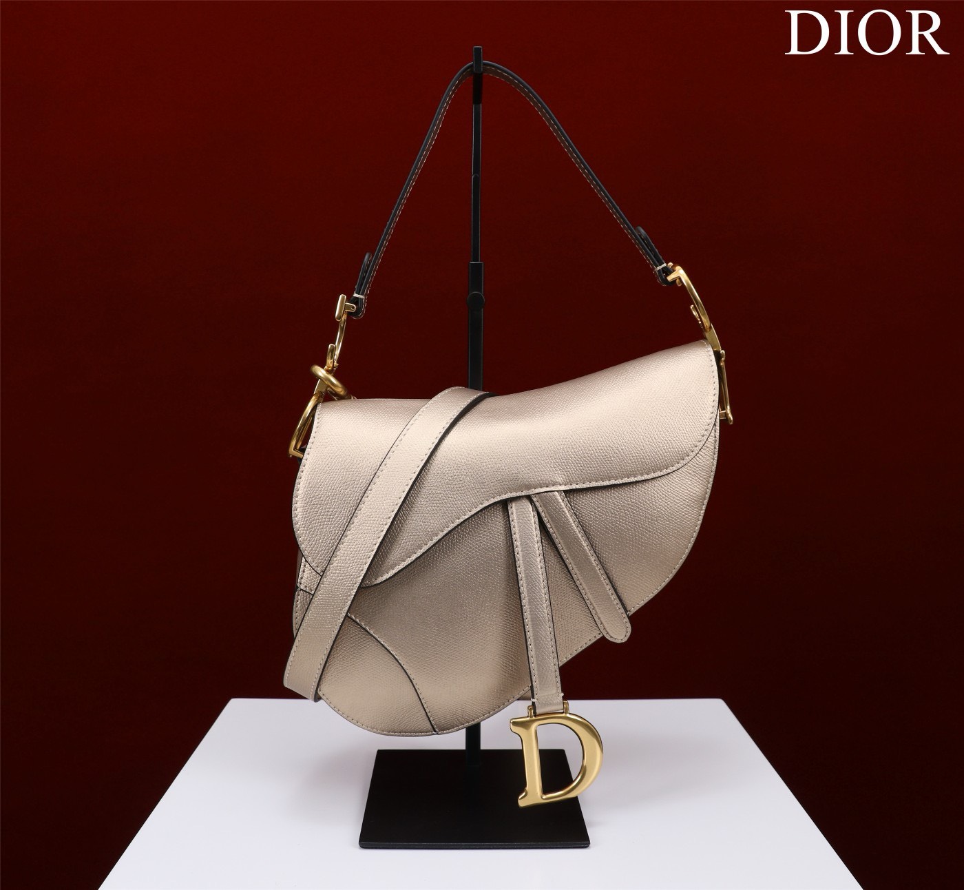 Bagsaaa D10r Saddle Medium Bronze With Strap - 25.5x20x6.5cm