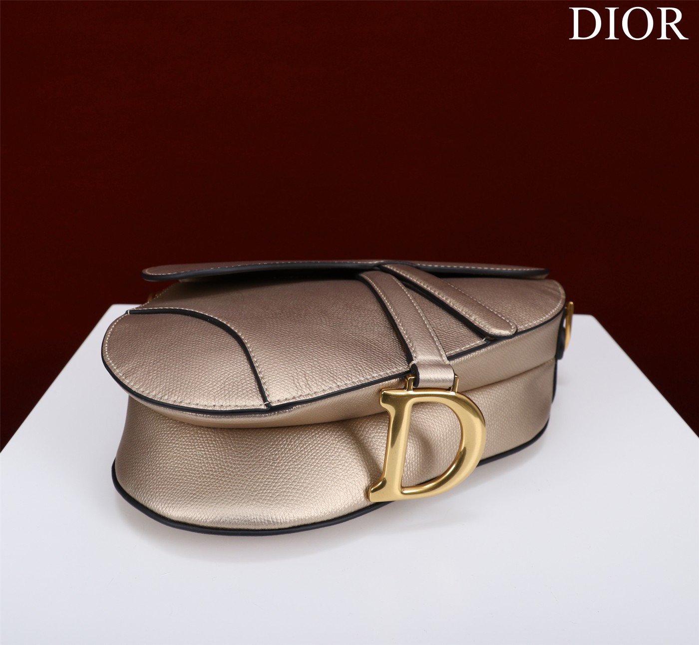 Bagsaaa D10r Saddle Medium Bronze With Strap - 25.5x20x6.5cm