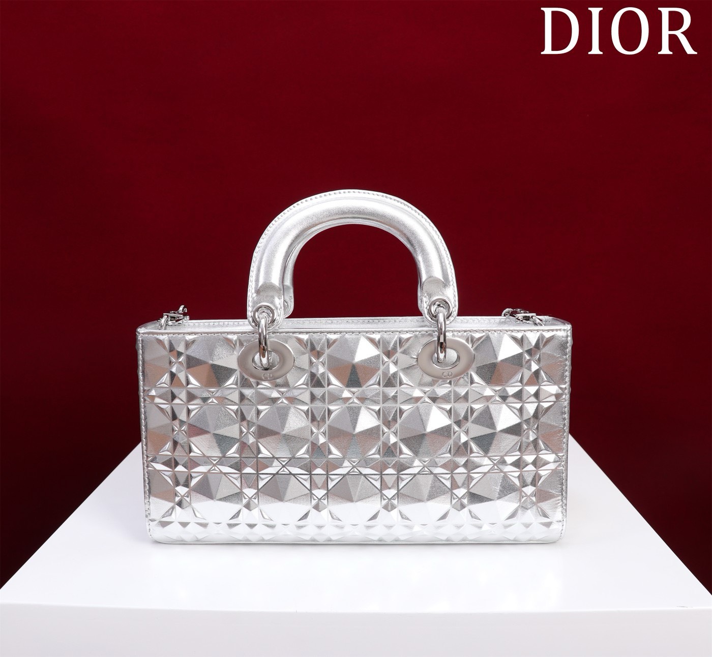 Bagsaaa D10r Lady D - Joy D1am0nd Silver Bag - 26x13.5x5cm
