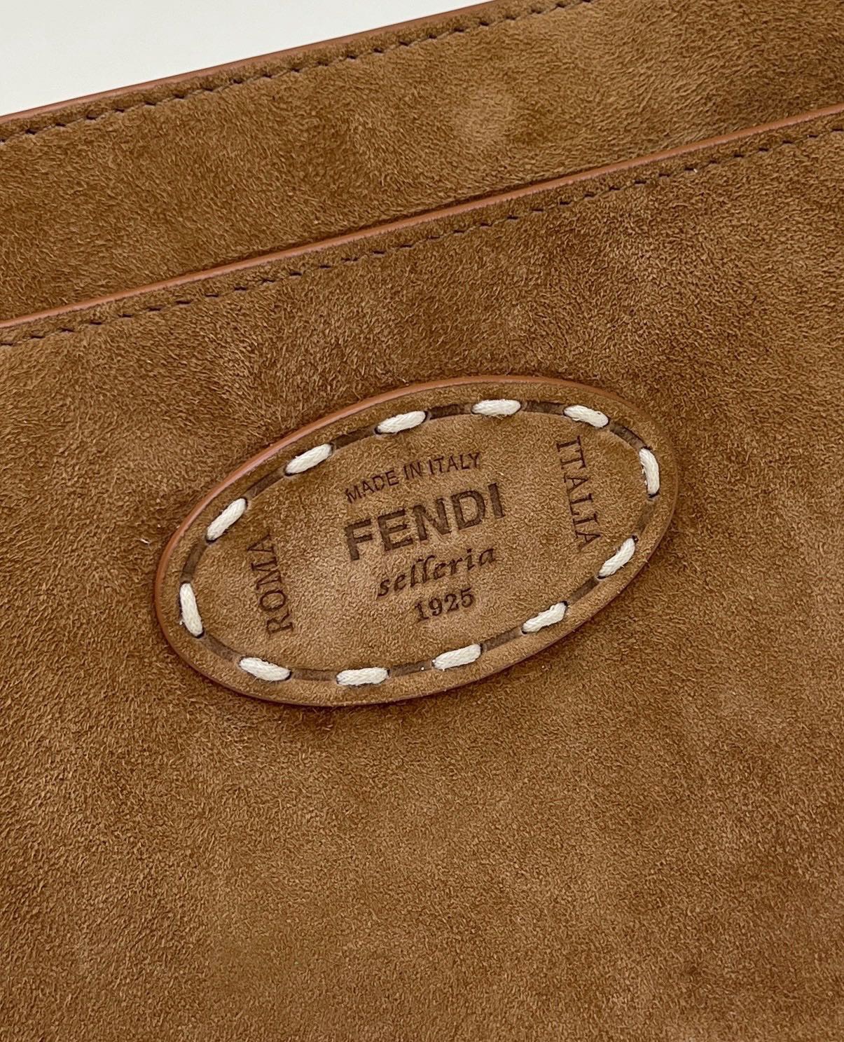 Bagsaaa F**di Peekaboo Selleria Peekaboo Brown Bag - 33x13.5x25cm