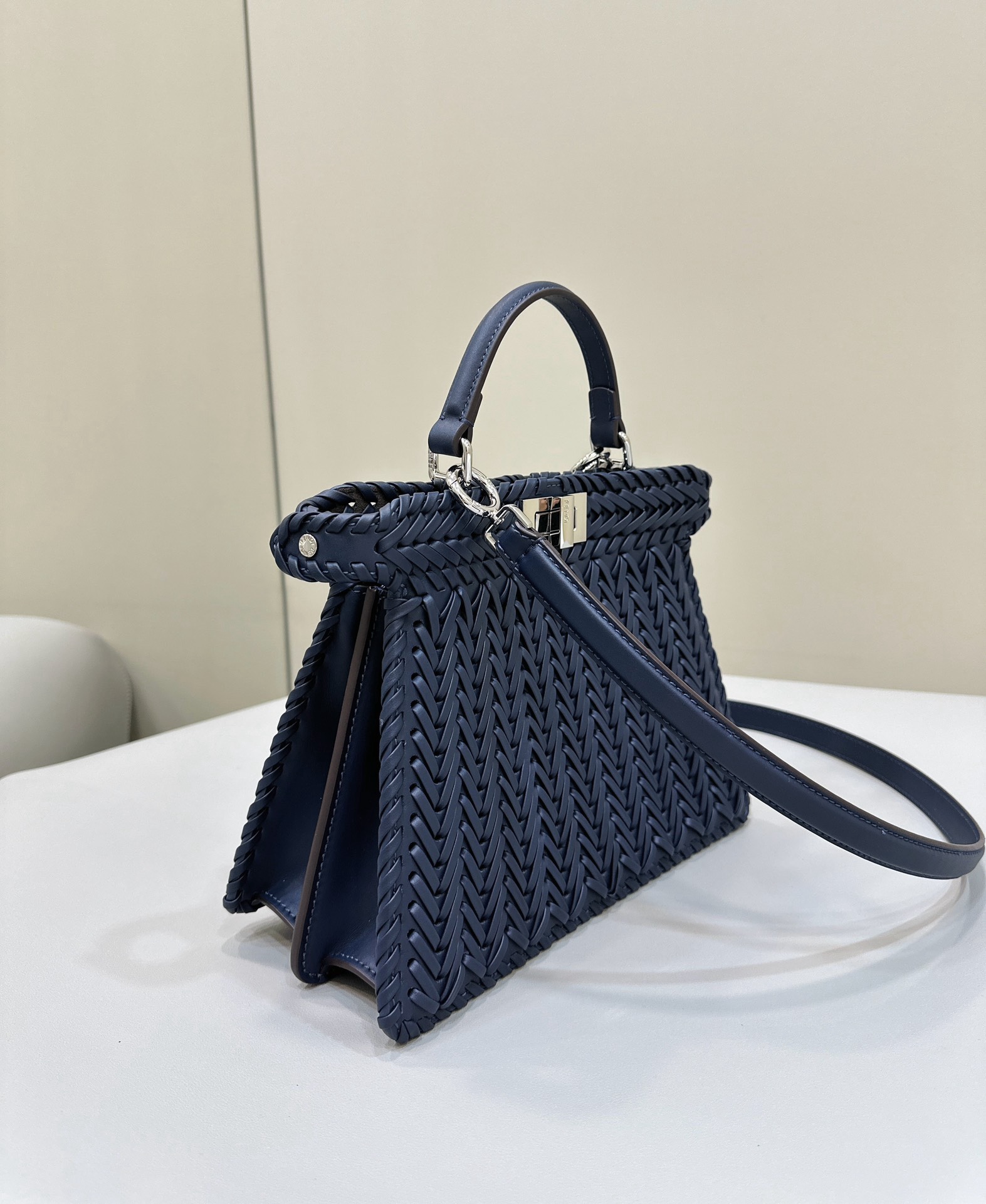 Bagsaaa F**di Peekaboo ISeeU Petite Blue - 27x11x20cm