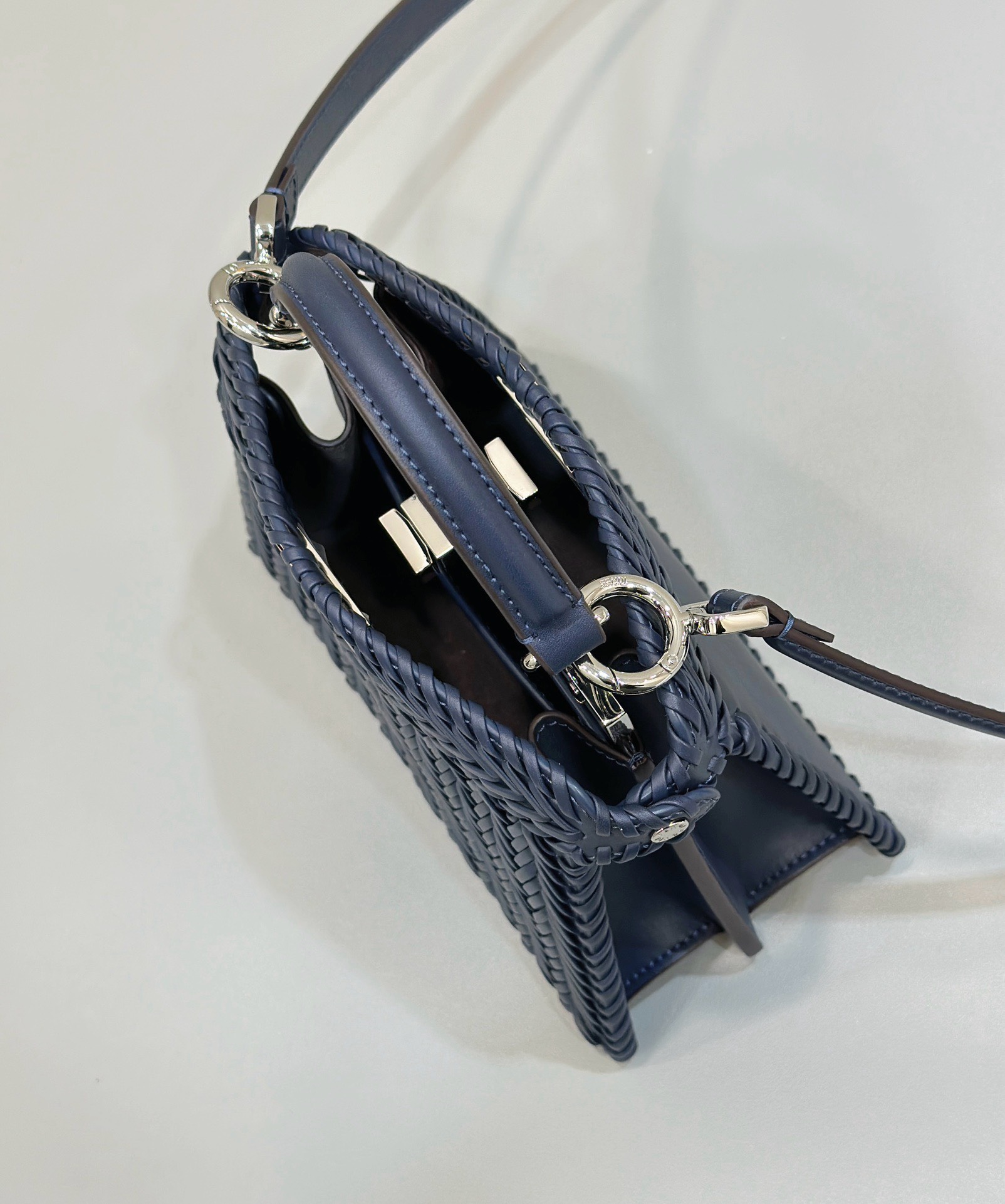 Bagsaaa F**di Peekaboo ISeeU Petite Blue - 20x10.5x15cm