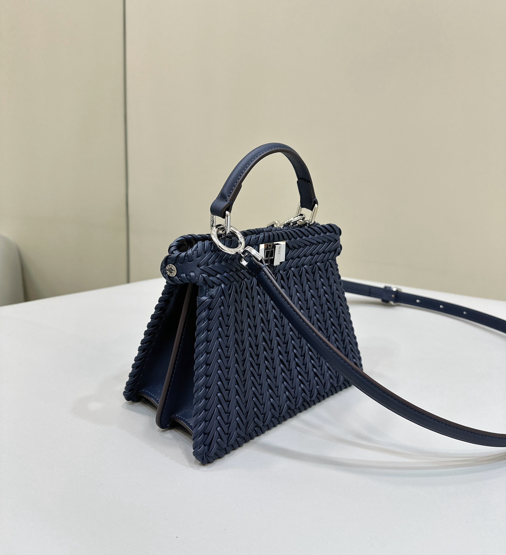 Bagsaaa F**di Peekaboo ISeeU Petite Blue - 20x10.5x15cm