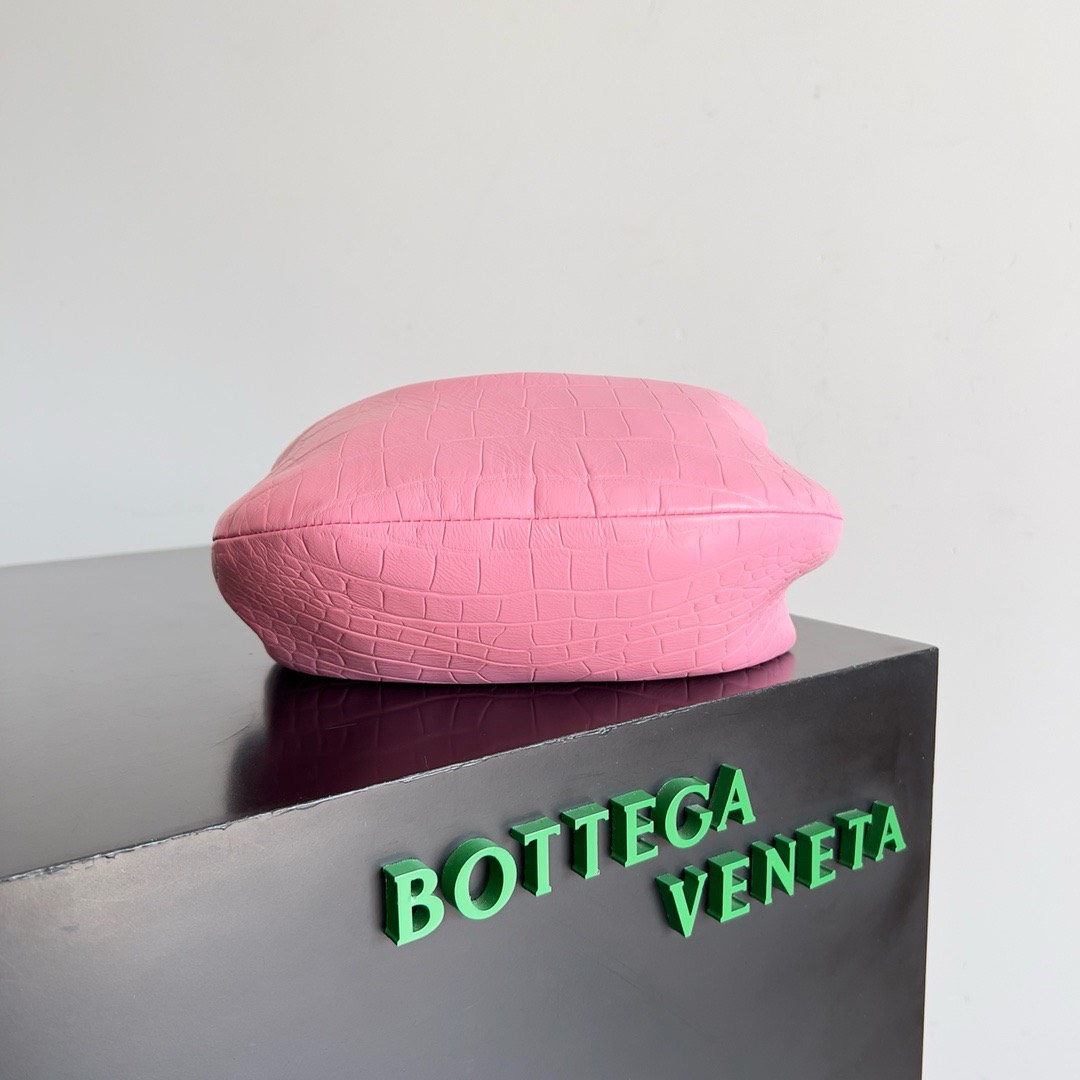 Bagsaaa B0tt*ga Ven*ta Small Jodie Crocodile Pink Bag - 23x15x5cm