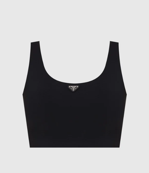 Bagsaaa Pra*a Black Stretch jersey top 