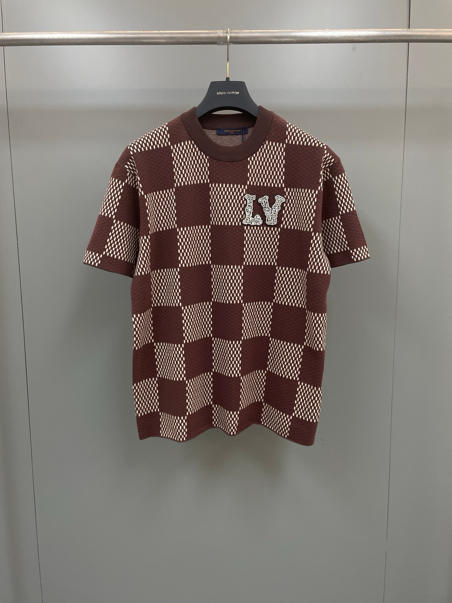 Bagsaaa Damier Graphic T-Shirt Brown