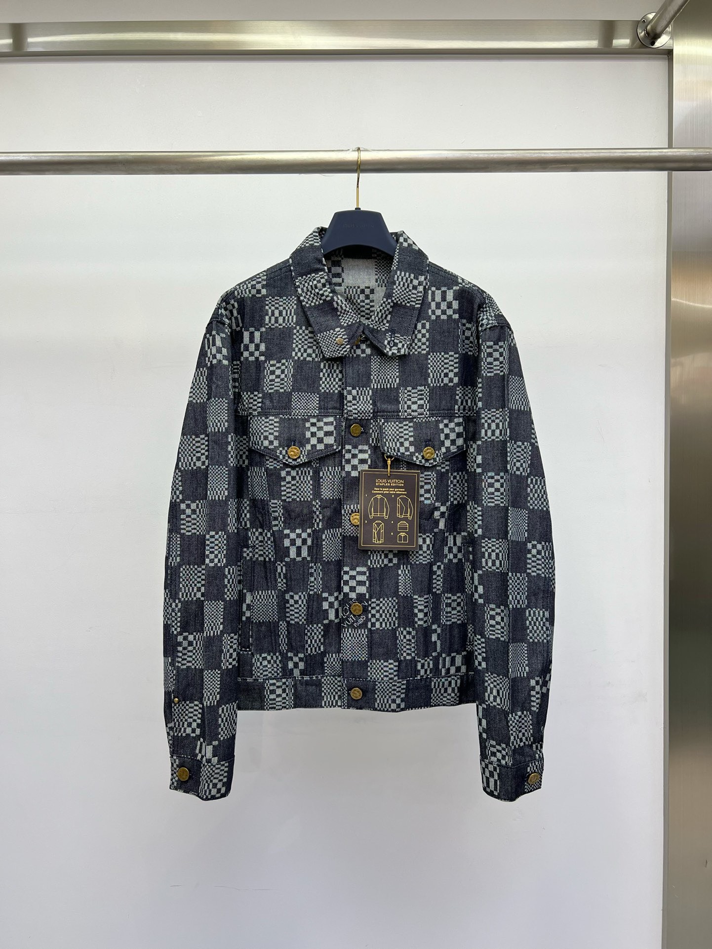 Bagsaaa L0vis Vvtt0n Damier Denim Jacket