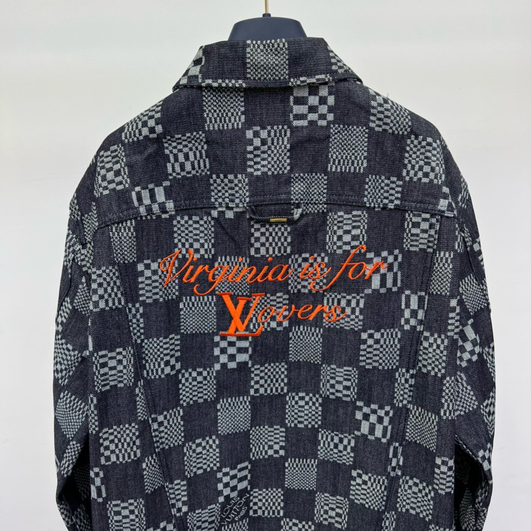 Bagsaaa L0vis Vvtt0n Damier Denim Jacket