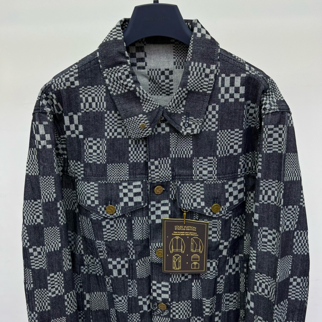Bagsaaa L0vis Vvtt0n Damier Denim Jacket