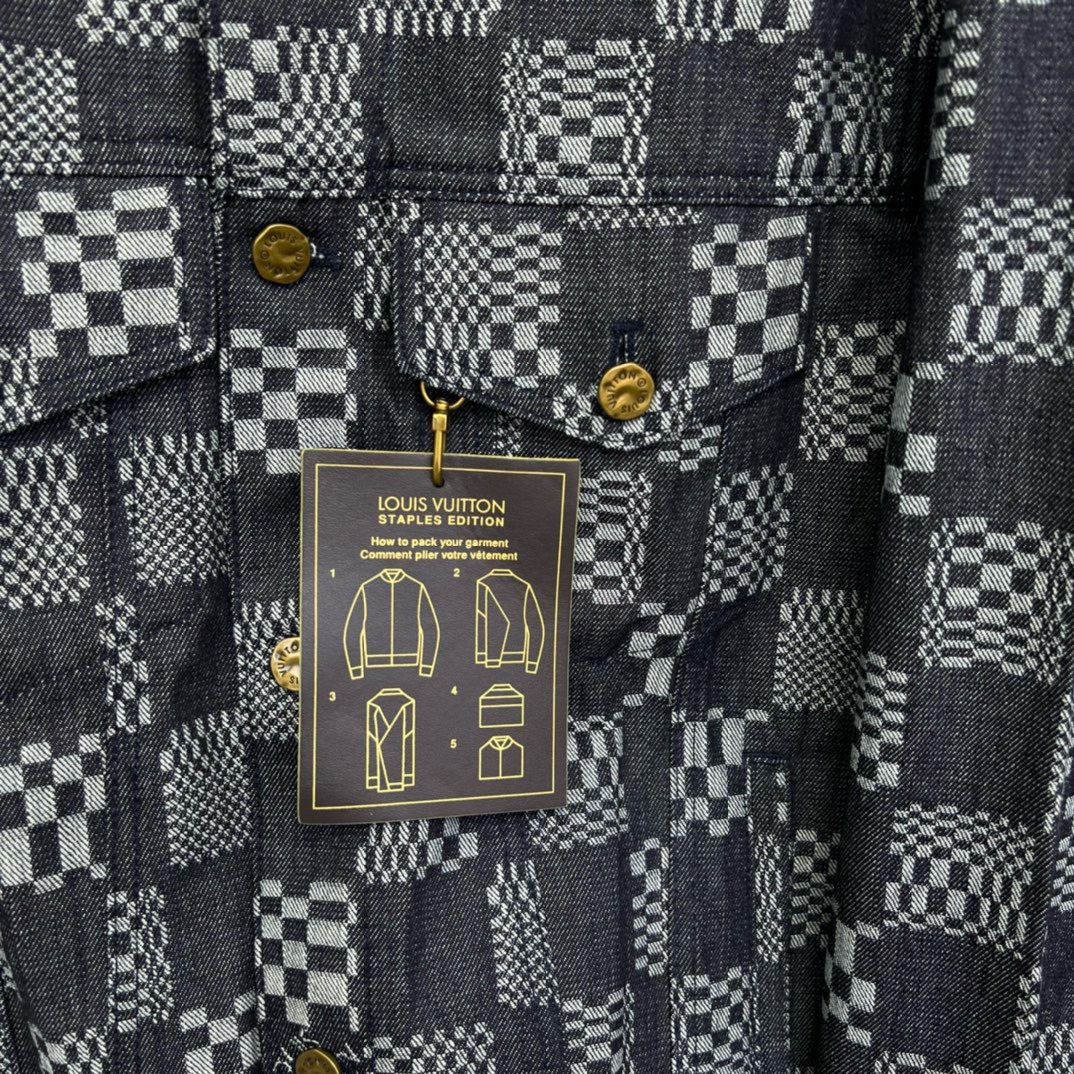 Bagsaaa L0vis Vvtt0n Damier Denim Jacket