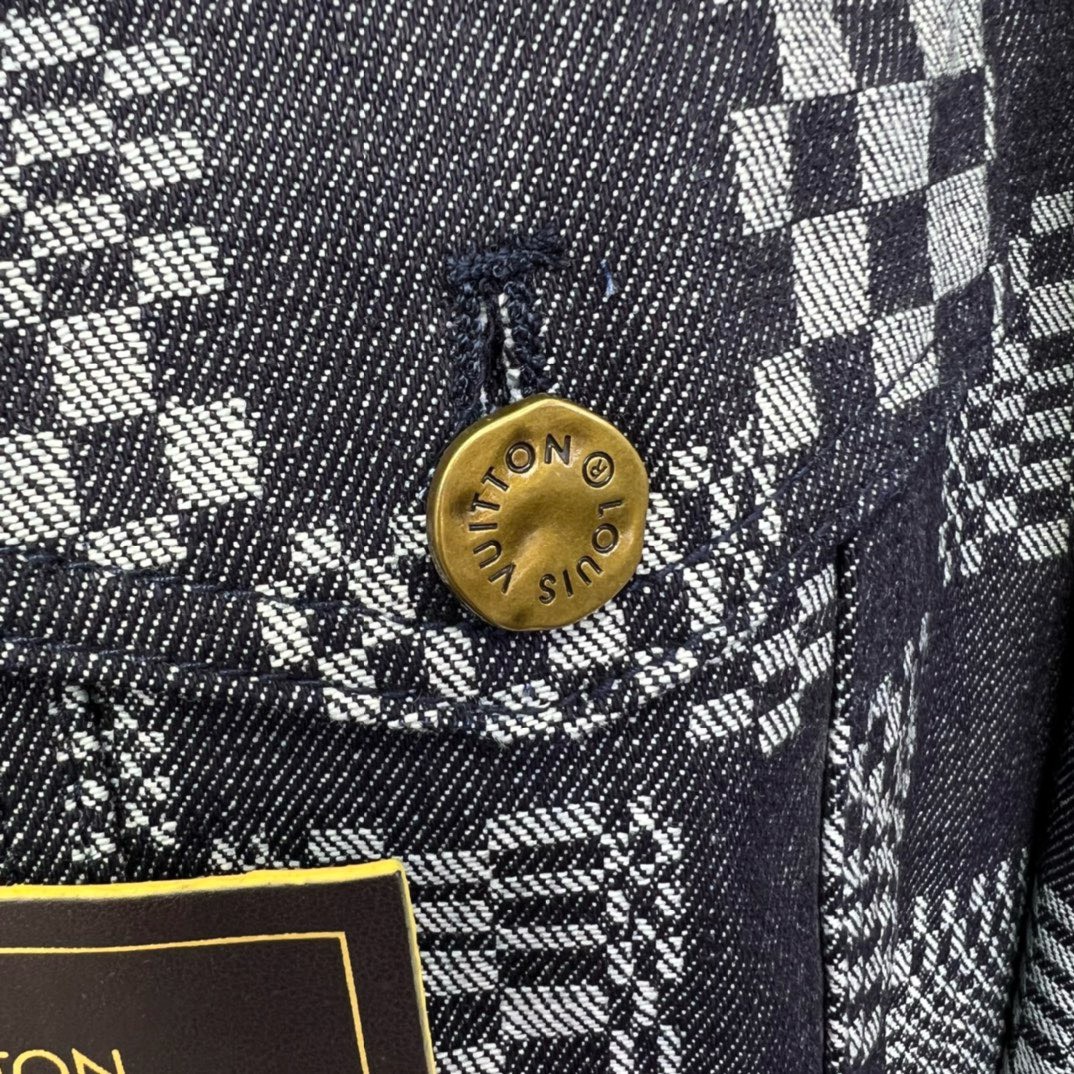 Bagsaaa L0vis Vvtt0n Damier Denim Jacket