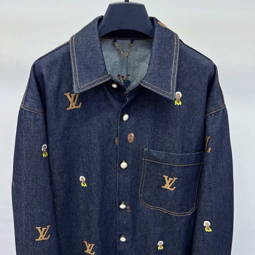 Bagsaaa L0vis Vvtt0n Embroidered Denim Overshirt