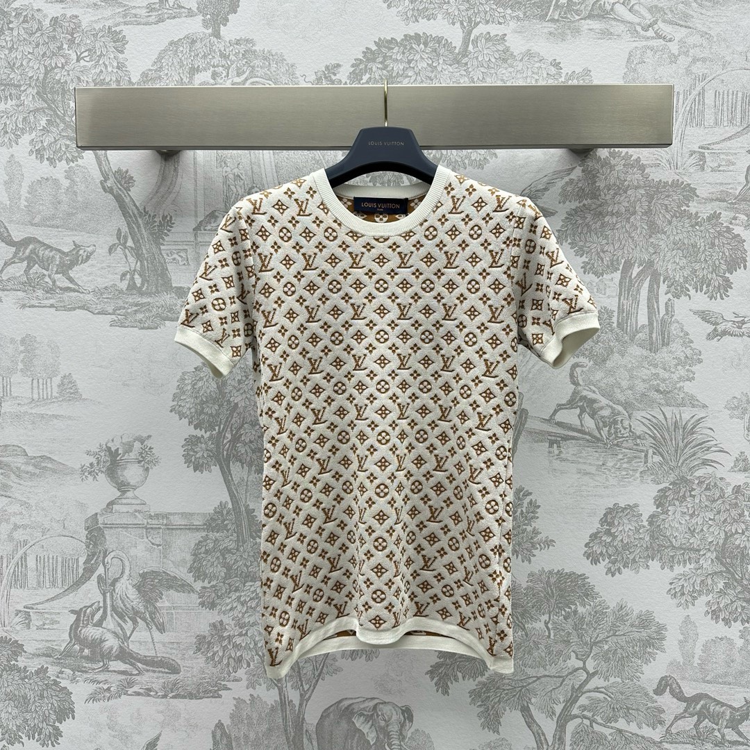 Bagsaaa L0vis Vvtt0n Monogram Jacquard Knit Top