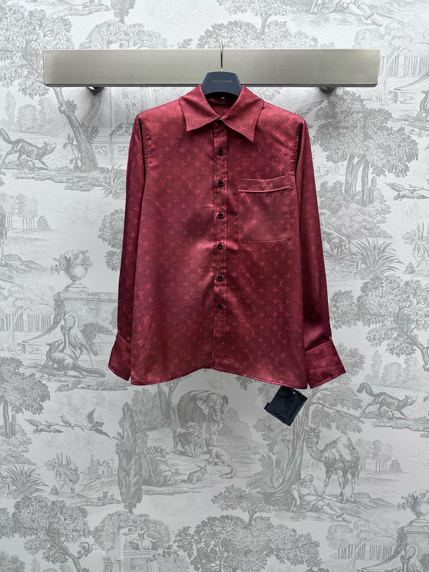 Bagsaaa L0vis Vvtt0n Burgundy Monogram Silk Set