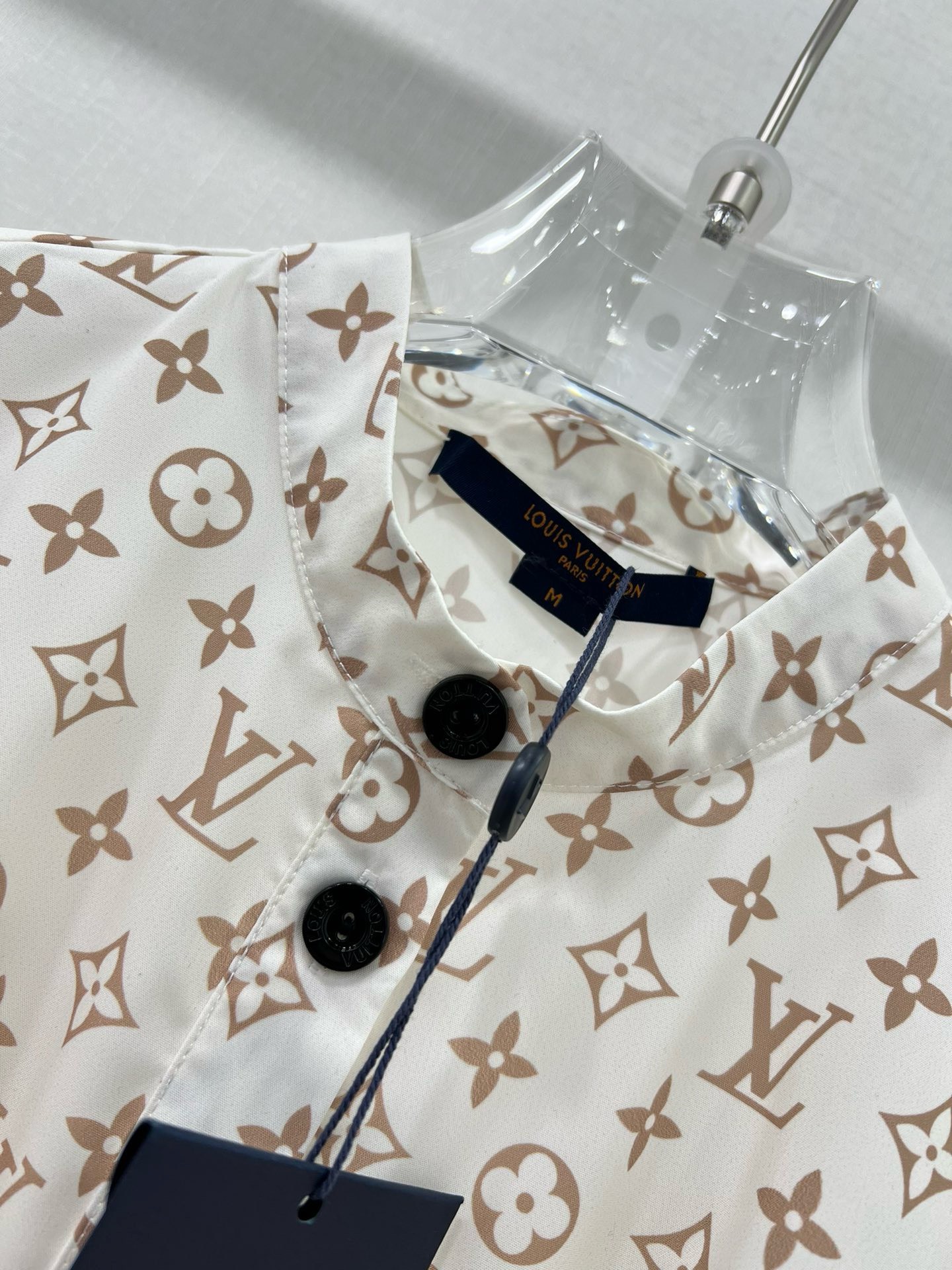Bagsaaa L0vis Vvtt0n Dress Silk Fabric Monogram Cream Color
