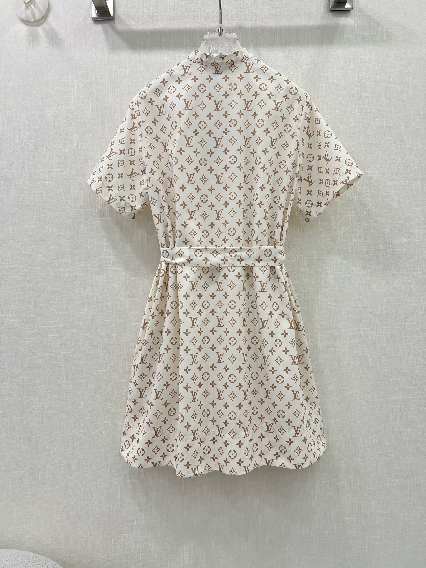 Bagsaaa L0vis Vvtt0n Dress Silk Fabric Monogram Cream Color