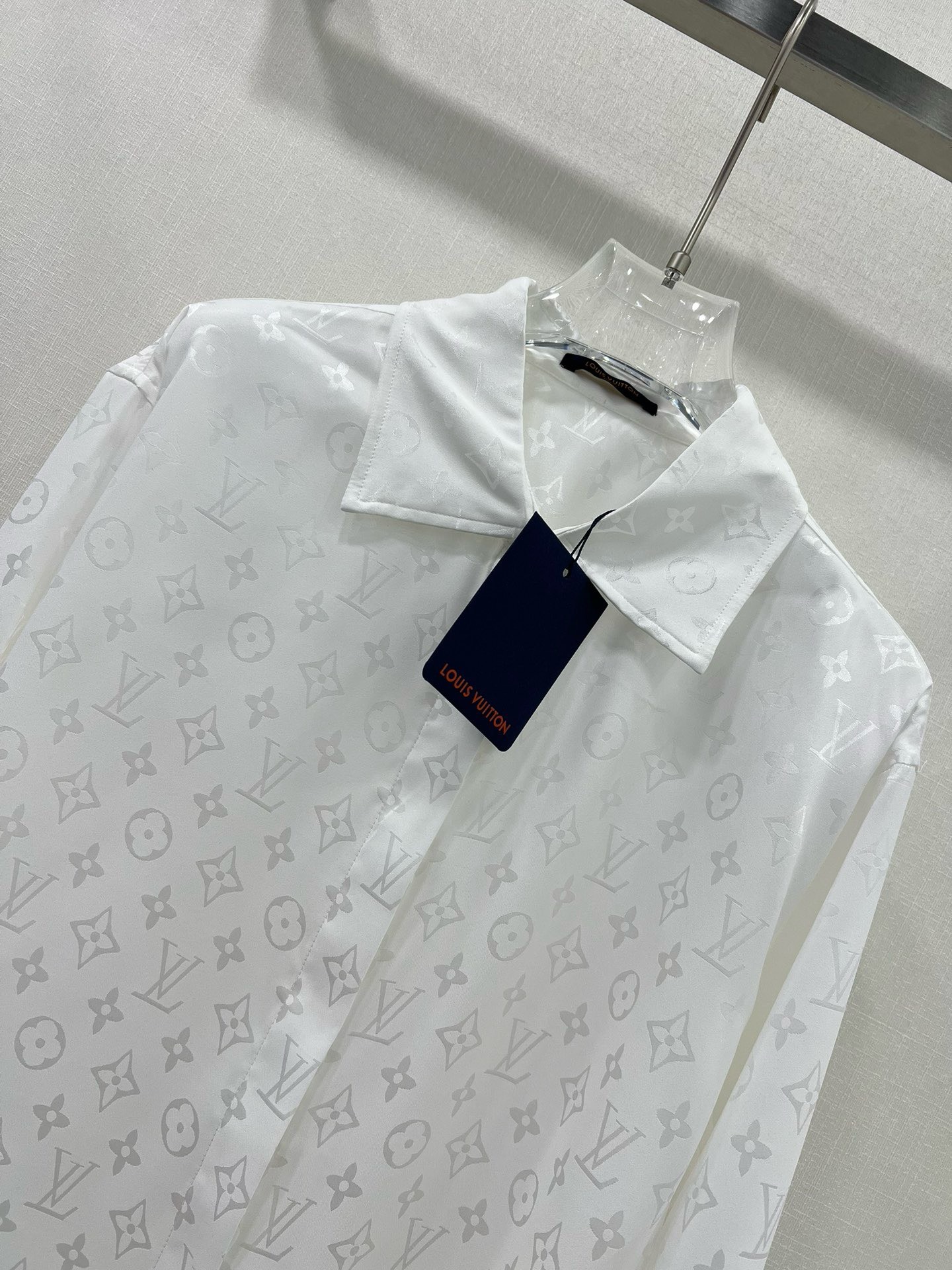 Bagsaaa L0vis Vvtt0n Silk Monogram Shirt In White