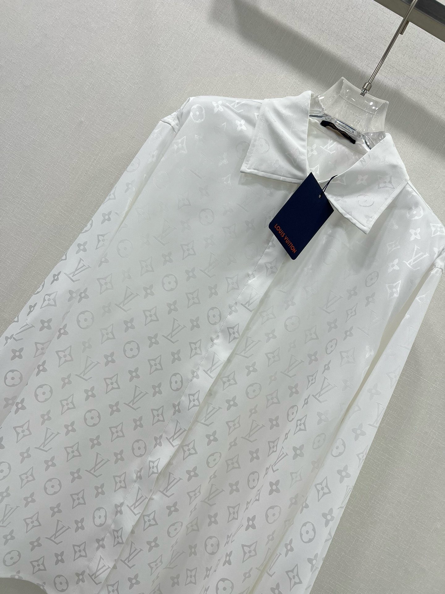 Bagsaaa L0vis Vvtt0n Silk Monogram Shirt In White