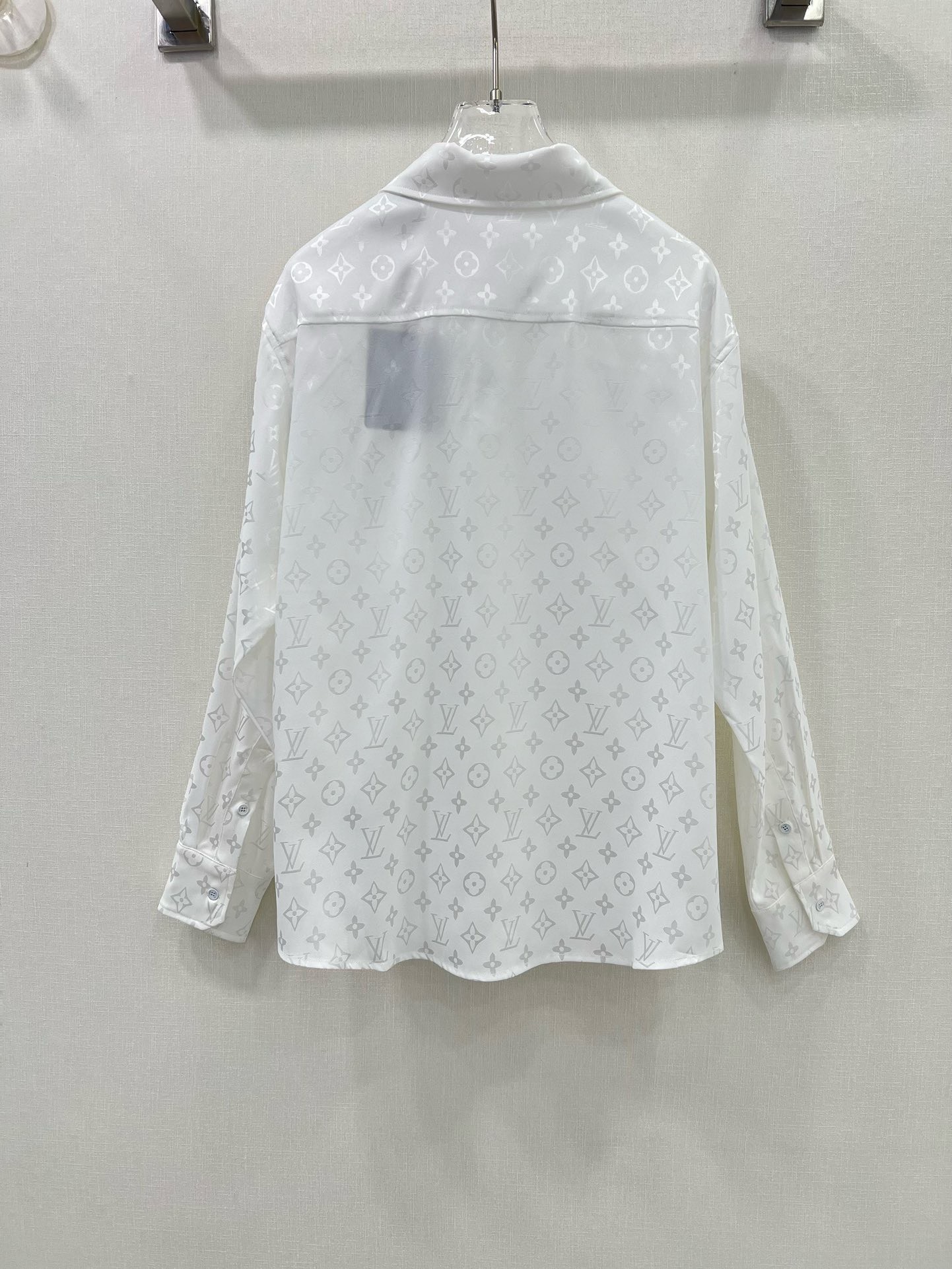 Bagsaaa L0vis Vvtt0n Silk Monogram Shirt In White