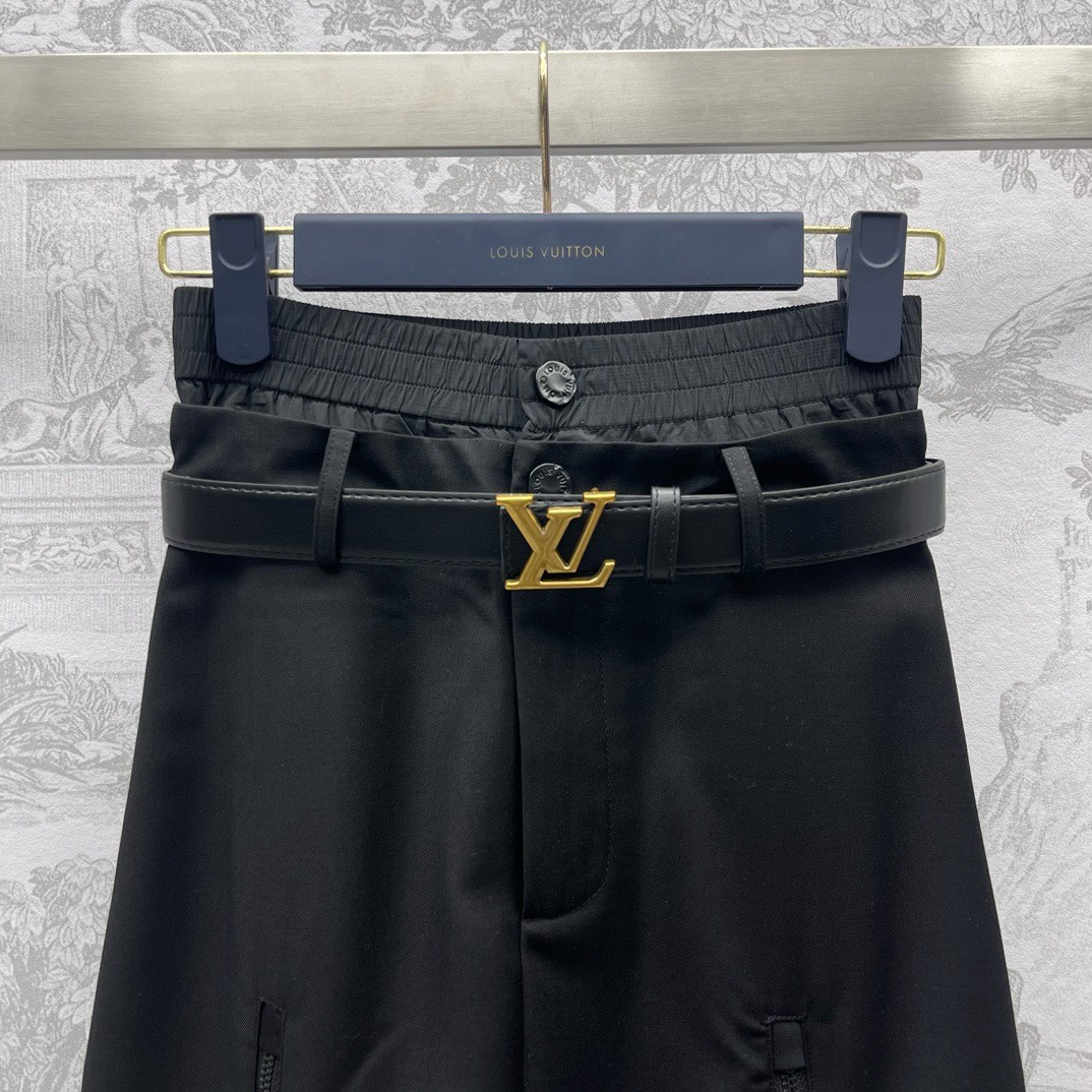 Bagsaaa L0vis Vvtt0n Black With Belt Long Skirt