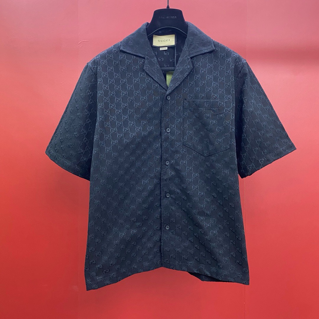 Bagsaaa Gvc*1 GG linen-blend shirt in black