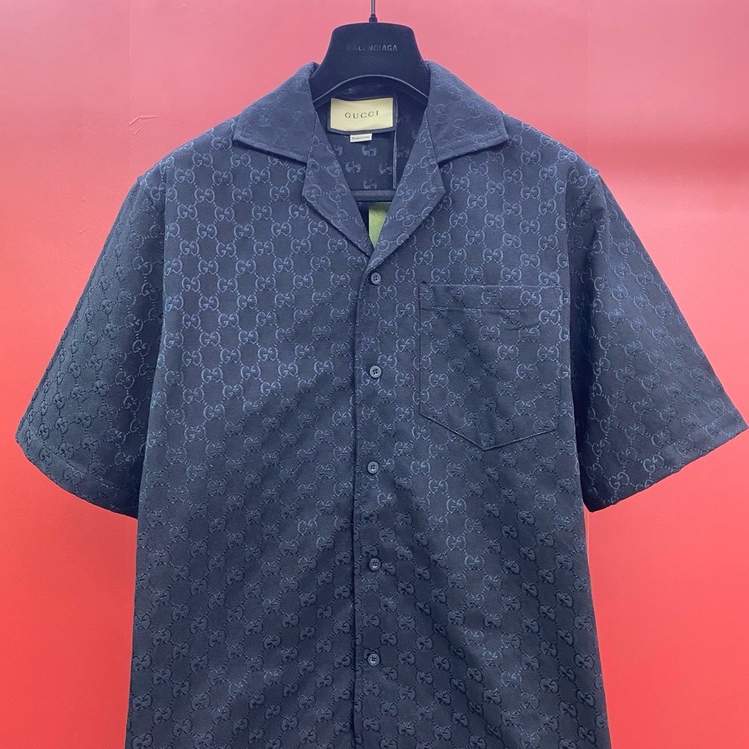 Bagsaaa Gvc*1 GG linen-blend shirt in black