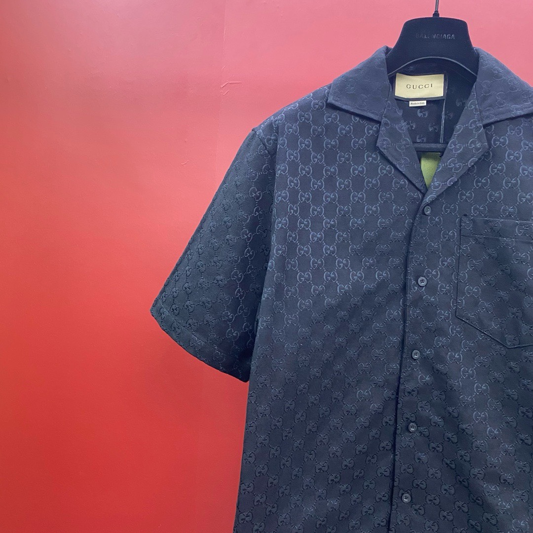 Bagsaaa Gvc*1 GG linen-blend shirt in black
