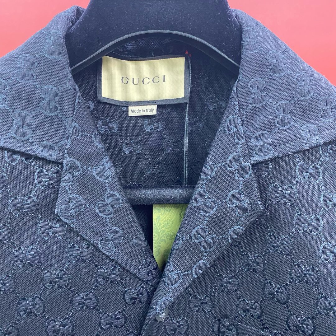Bagsaaa Gvc*1 GG linen-blend shirt in black