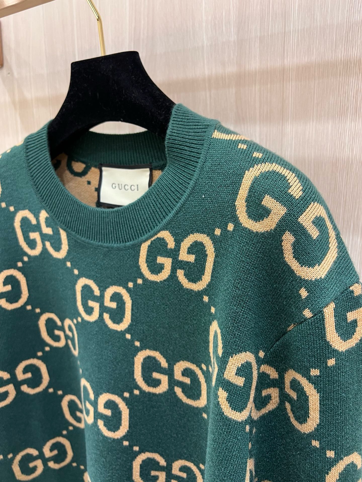 Bagsaa Gvc*1 GG wool jacquard sweater in green