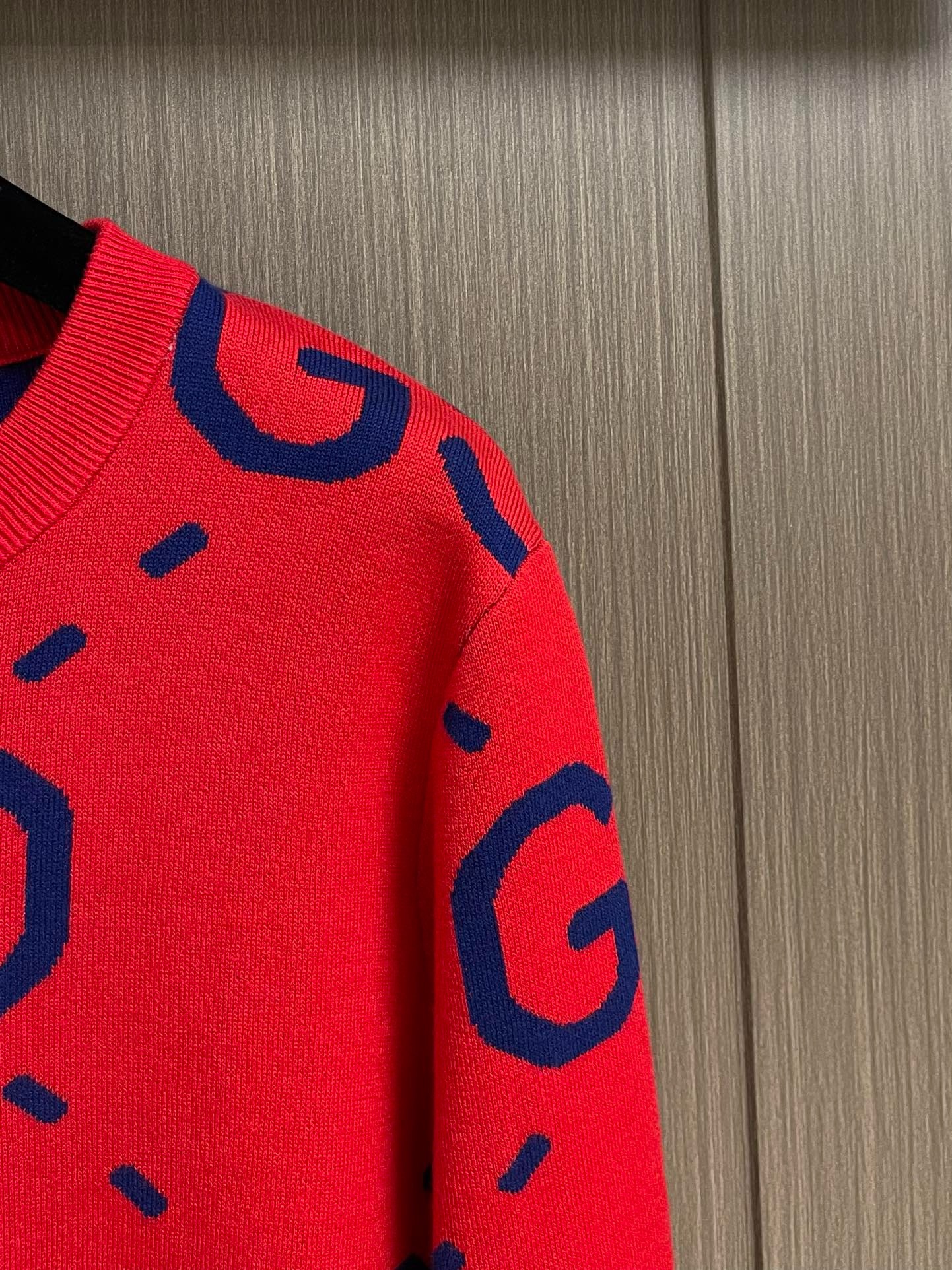 Bagsaaa Gvc*1 Red & Blue Monogram Wool Knit Sweater Medium