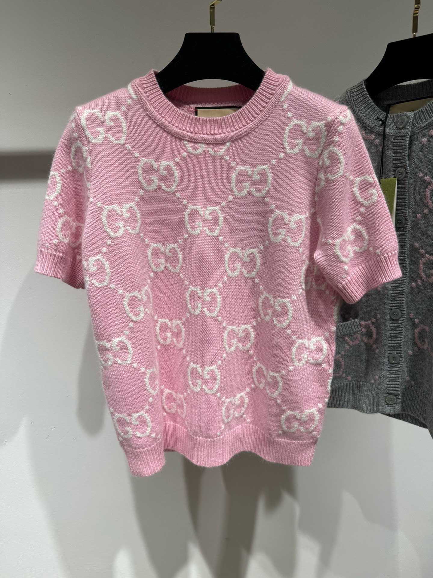 Bagsaaa Gvc*1 GG knit wool top in pink